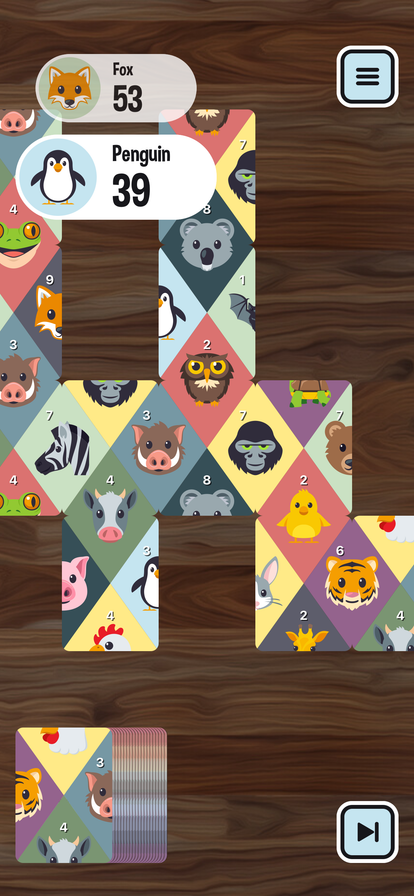 Matchimals iPhone screenshot: game in progress